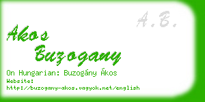 akos buzogany business card